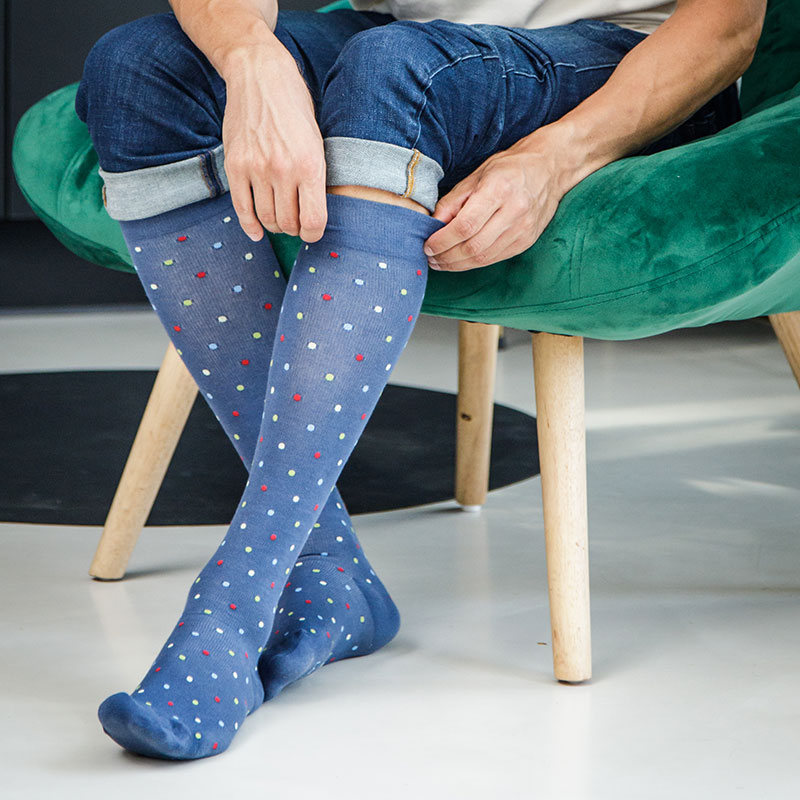 Compression socks with polka dot Fancy socks - RelaxSan